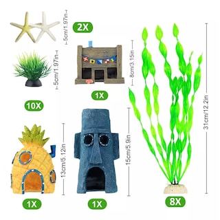 Foto 2 | Kit Plantas Artificiales Decorativas para Acuario Eo Safe Imports ESI-9799 Multicolor 23 Piezas