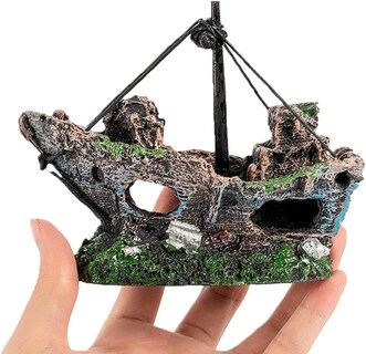 Foto 3 | Resina Para Decoración De Acuarios, Diseño De Barco Hundido Y Naufragado, Para Peces Bronceados - Venta Internacional.