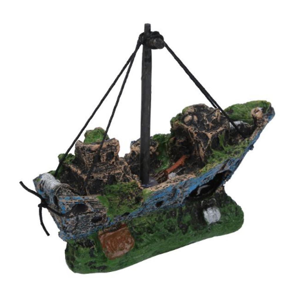 Foto 4 pulgar | Adorno Para Acuario, Barco Hundido, Barco Hundido, Barco Hundido, Resina - Venta Internacional.