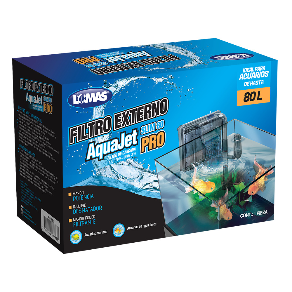 Foto 1 | Filtro de Cascada Aquajet Slim Pro 80 Lomas FL8883 color Gris para Peceras y Acuarios para 80 L
