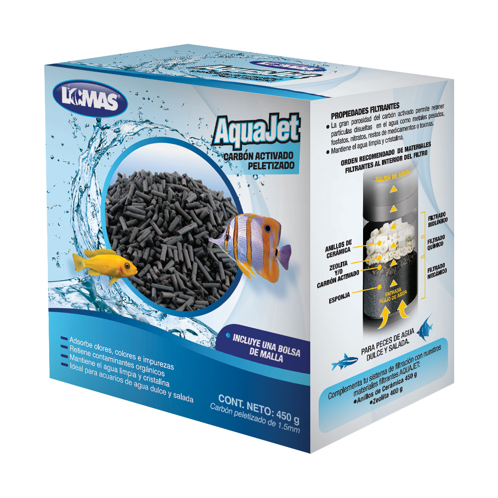 Foto 3 pulgar | Carbón Activado Peletizado Lomas FL7963 color Negro 450 g para Peceras o Acuarios de Agua Dulce o Salada