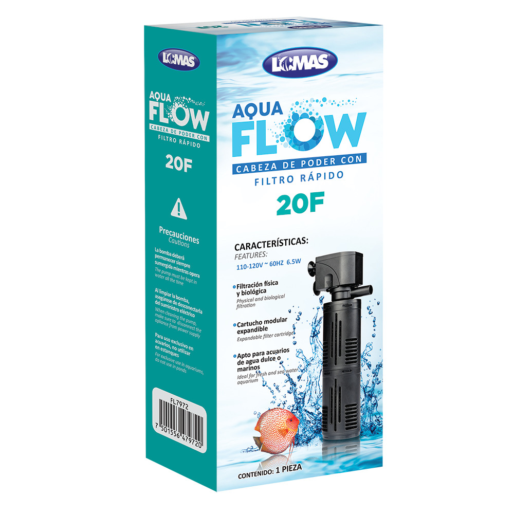 Foto 3 pulgar | Cabeza de Poder con Filtro Rápido Aquaflow 20 Lomas FL7972 color Gris para Peceras