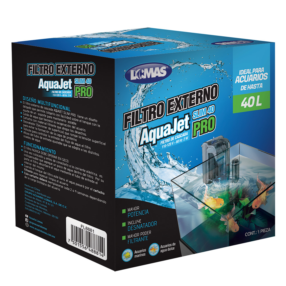 Foto 2 pulgar | Filtro Externo AquaJet Slim 40 Pro Lomas FL8881 color Gris para Pecera o Acuario de Hasta 40 L