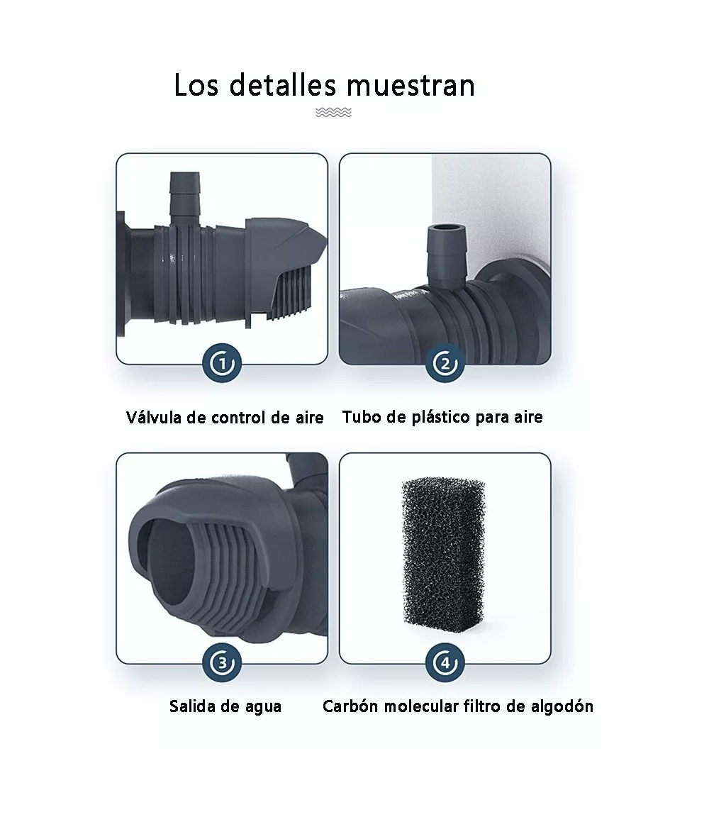 Foto 3 pulgar | Filtro Interno para Pecera BELUG Hasta 350 Litros Acuario 1000l/h Blanco