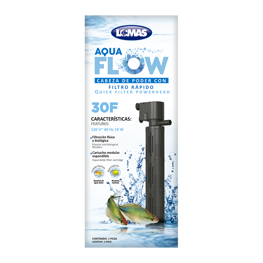 Foto 4 pulgar | Lomas Aquaflow 30 Cabeza De Poder Con Filtro Rápido Para Acuarios Y/o Peceras