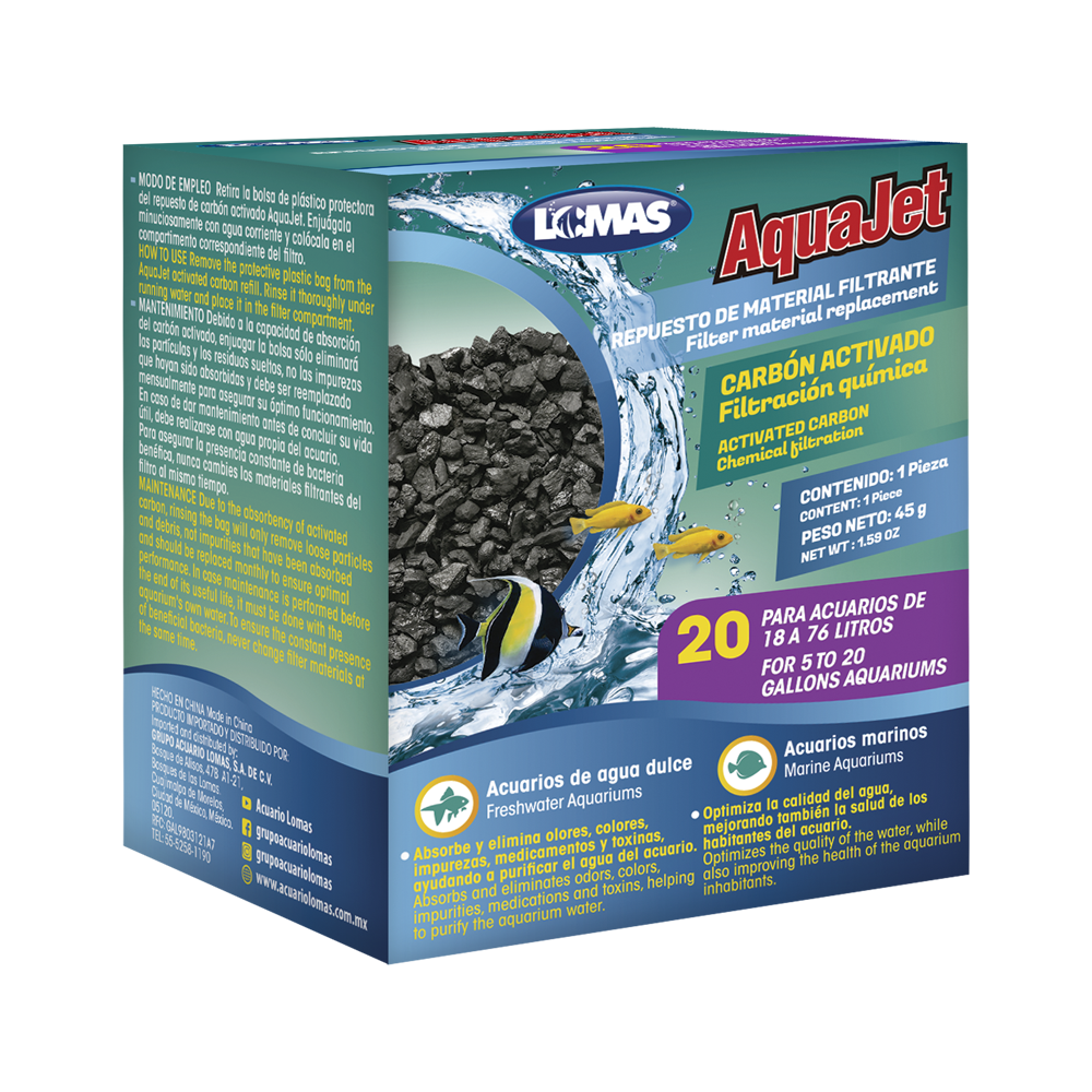 Foto 2 pulgar | Lomas Repuesto Carbón Activado Aquajet 20 Para Peceras Y/o Acuarios