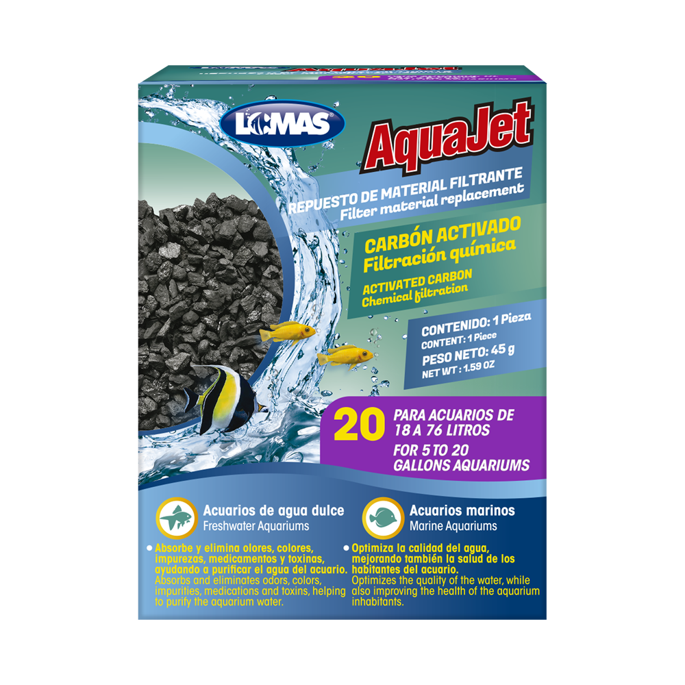 Foto 3 pulgar | Lomas Repuesto Carbón Activado Aquajet 20 Para Peceras Y/o Acuarios