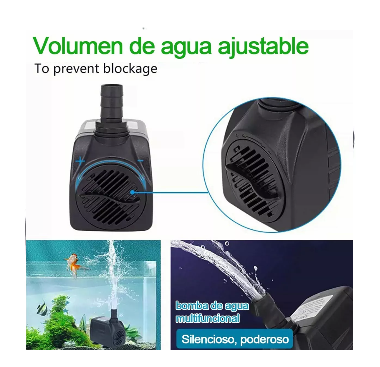 Foto 2 | Bomba de Agua Mini Sumergible  1.25m Negra