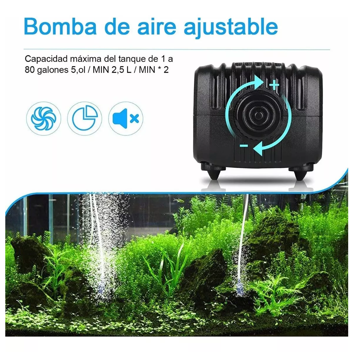 Foto 4 pulgar | Bomba De Aire Oxigeno Acuario Para Pecera Eo Safe Imports Esi-12893 Negro