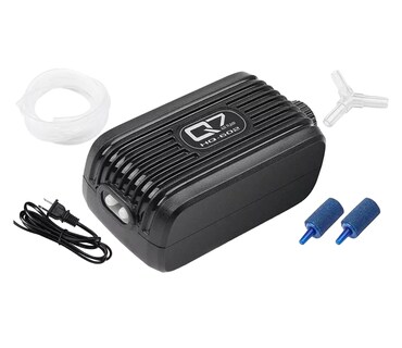 Foto 1 | Bomba De Aire Oxigeno Acuario 300l Para Pecera Y 2 M Tubo 3w Negro