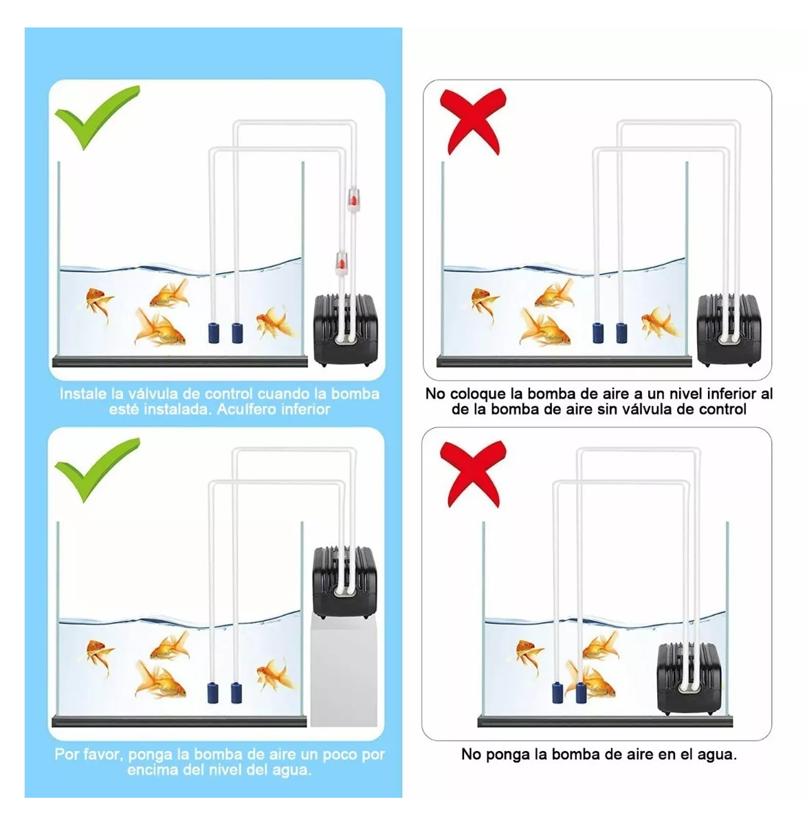 Foto 4 pulgar | Bomba De Aire Oxigeno Acuario 300l Para Pecera Y 2 M Tubo 3w Negro