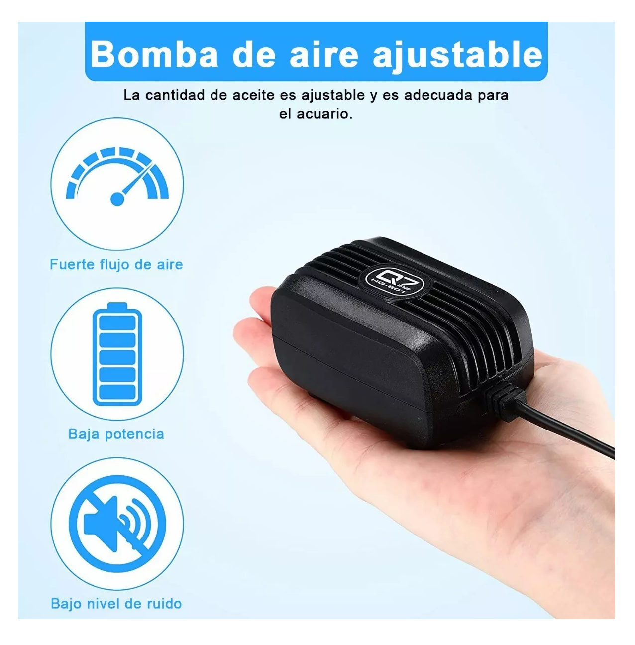 Foto 5 pulgar | Bomba De Aire Oxigeno Acuario 300l Para Pecera Y 2 M Tubo 3w Negro
