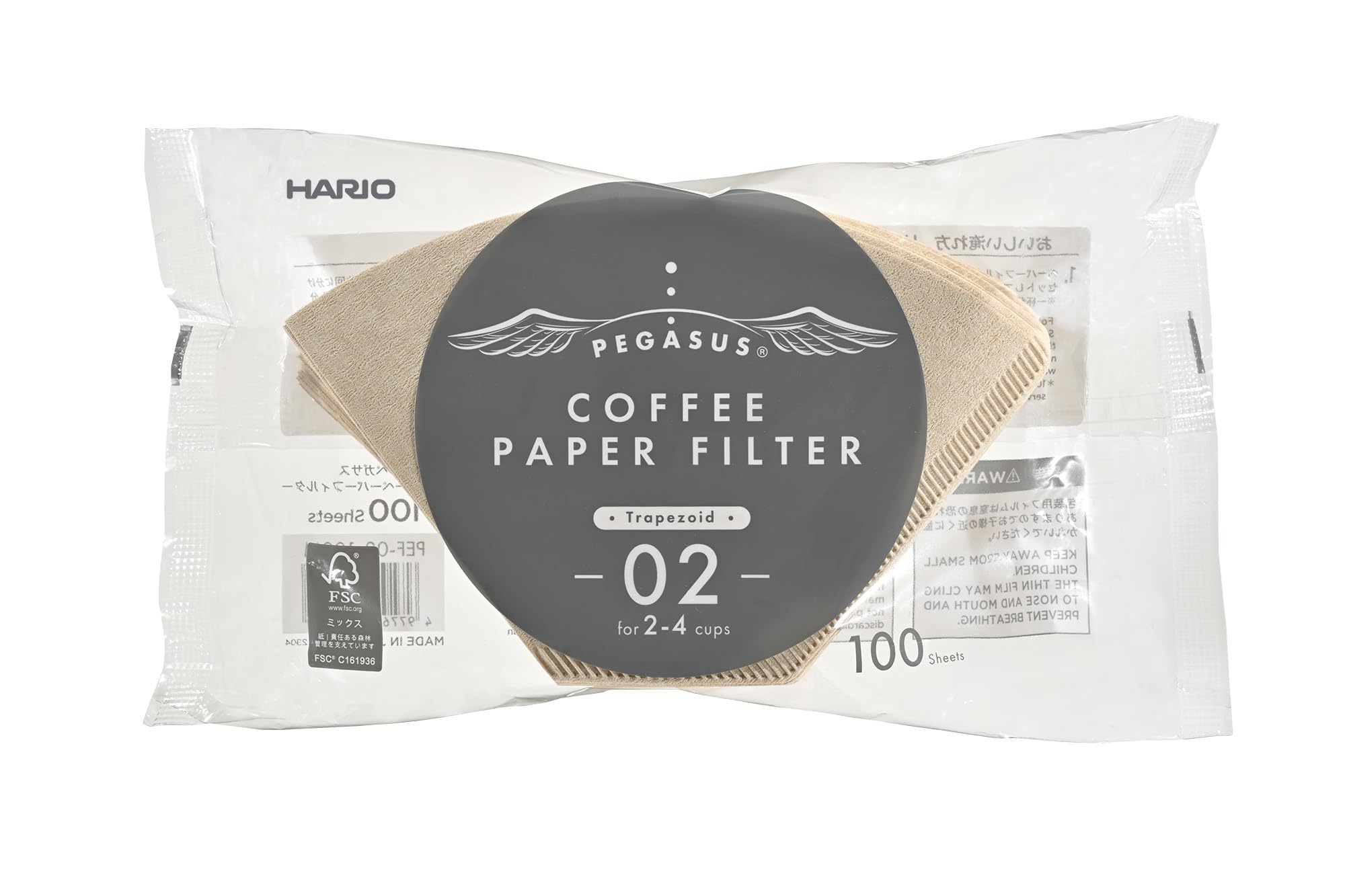 Foto 1 | Filtros De Fondo Plano Hario Pegasus, Tamaño 02, Naturales, 100 Unidades - Venta Internacional.