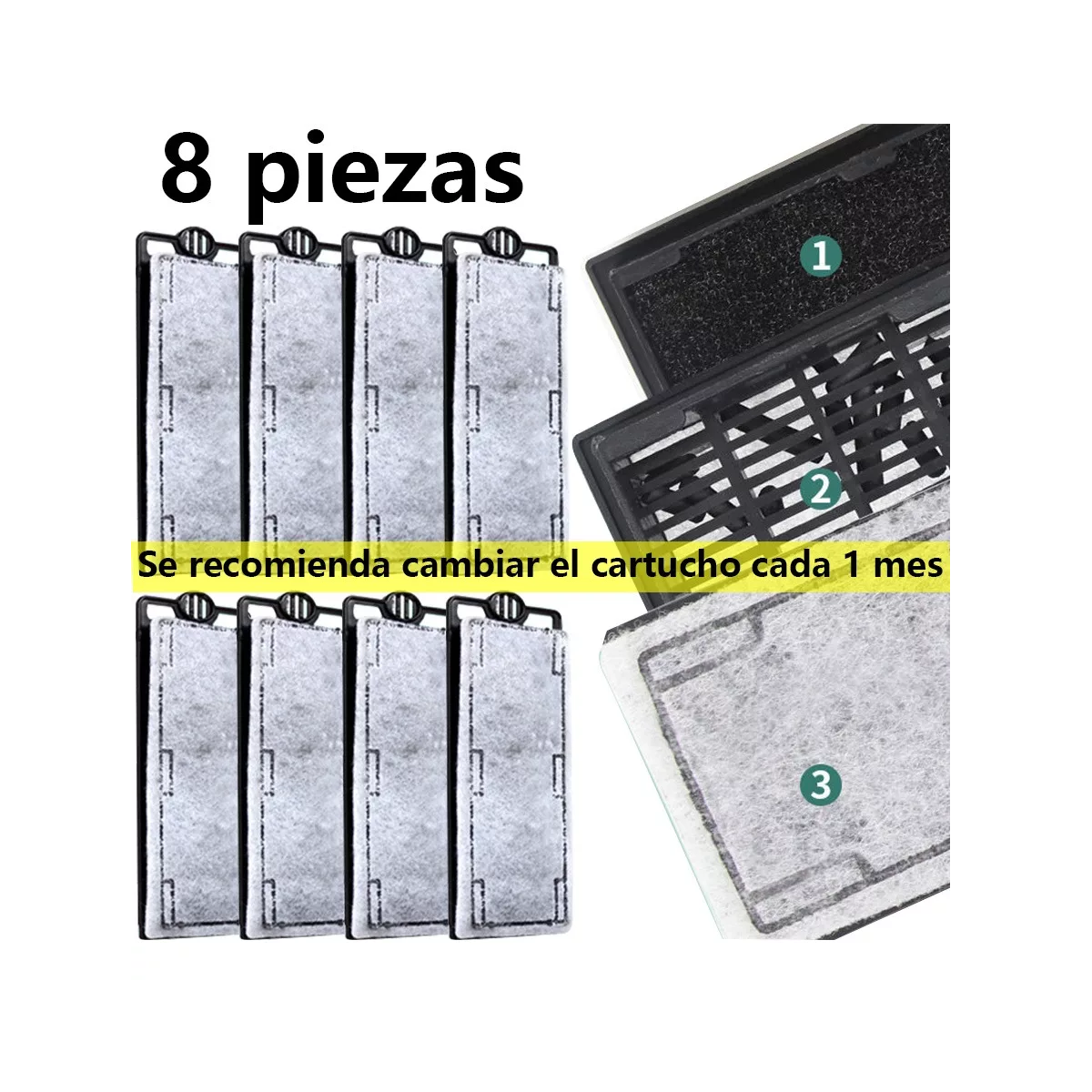 Foto 5 pulgar | Cartuchos De Carbón Activado Para Filtro De Pecera Eo Safe Imports Esi-15308 Gris