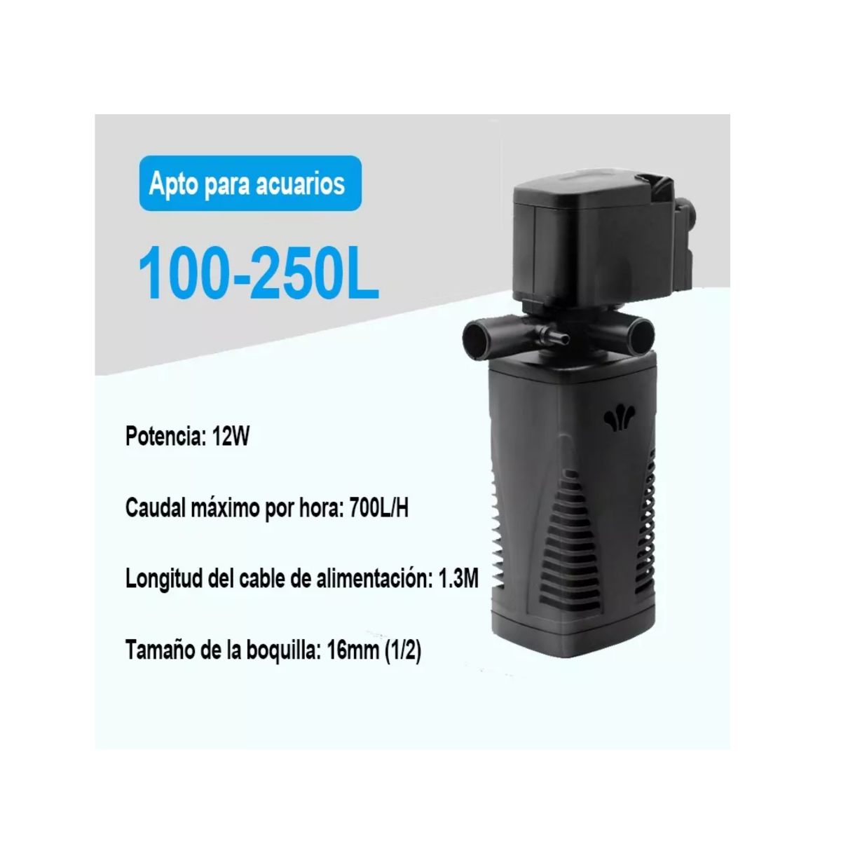 Foto 3 pulgar | Filtro Incorporado Pecera Acuario 100-250l Eo Safe Imports Esi-15312 Negro