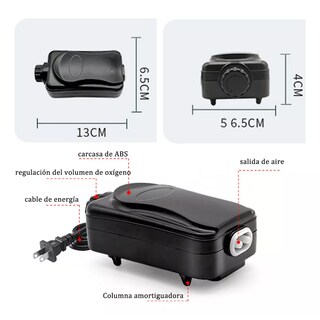 Foto 3 | Bomba De Aire Peces Pecera Acuario 2 Salidas 180l/h Eo Safe Imports Esi-15315 Negro