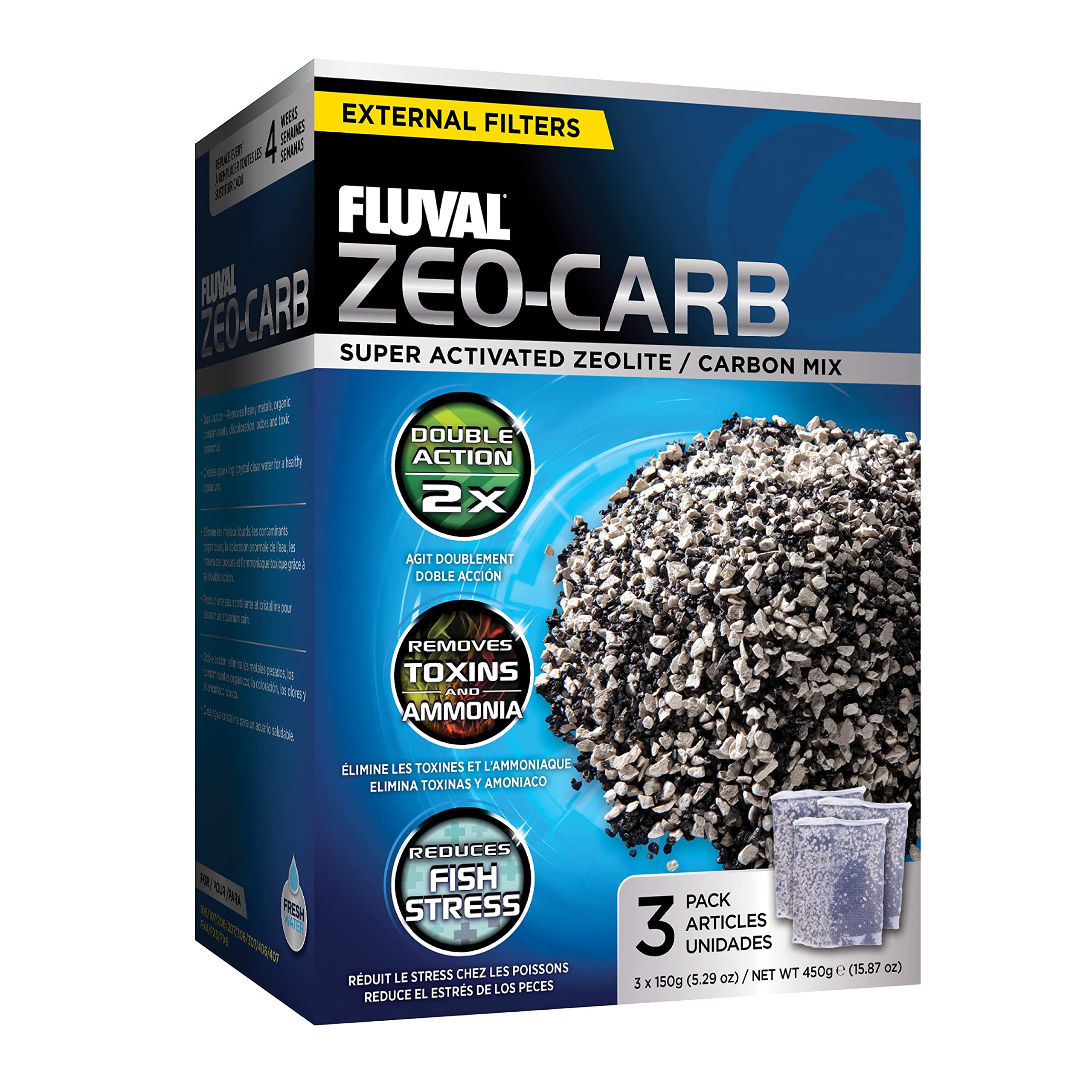 Foto 2 pulgar | Medio Filtrante Químico Fluval Zeo-carb 150 G, Paquete De 3 - Venta Internacional.