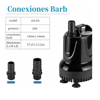 Foto 2 | Bomba De Agua Pecera Lab.g, Negro 3pz