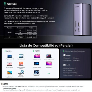 Foto 3 | Hub Ugreen USB-C Multipuertos HDMI 4K HDMI 8K Ultra HD Display Port 4K Rj45 Ethernet 12 en Uno