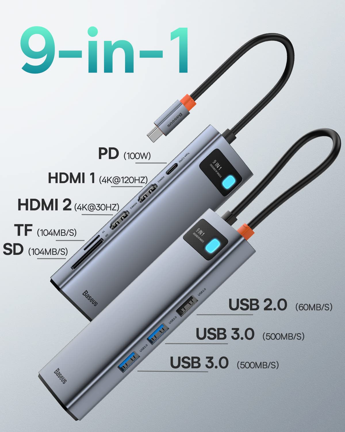 Foto 3 pulgar | Venta Internacional - Estación de Acoplamiento Baseus para Portátil Dual Monitor 4k 9 en 1