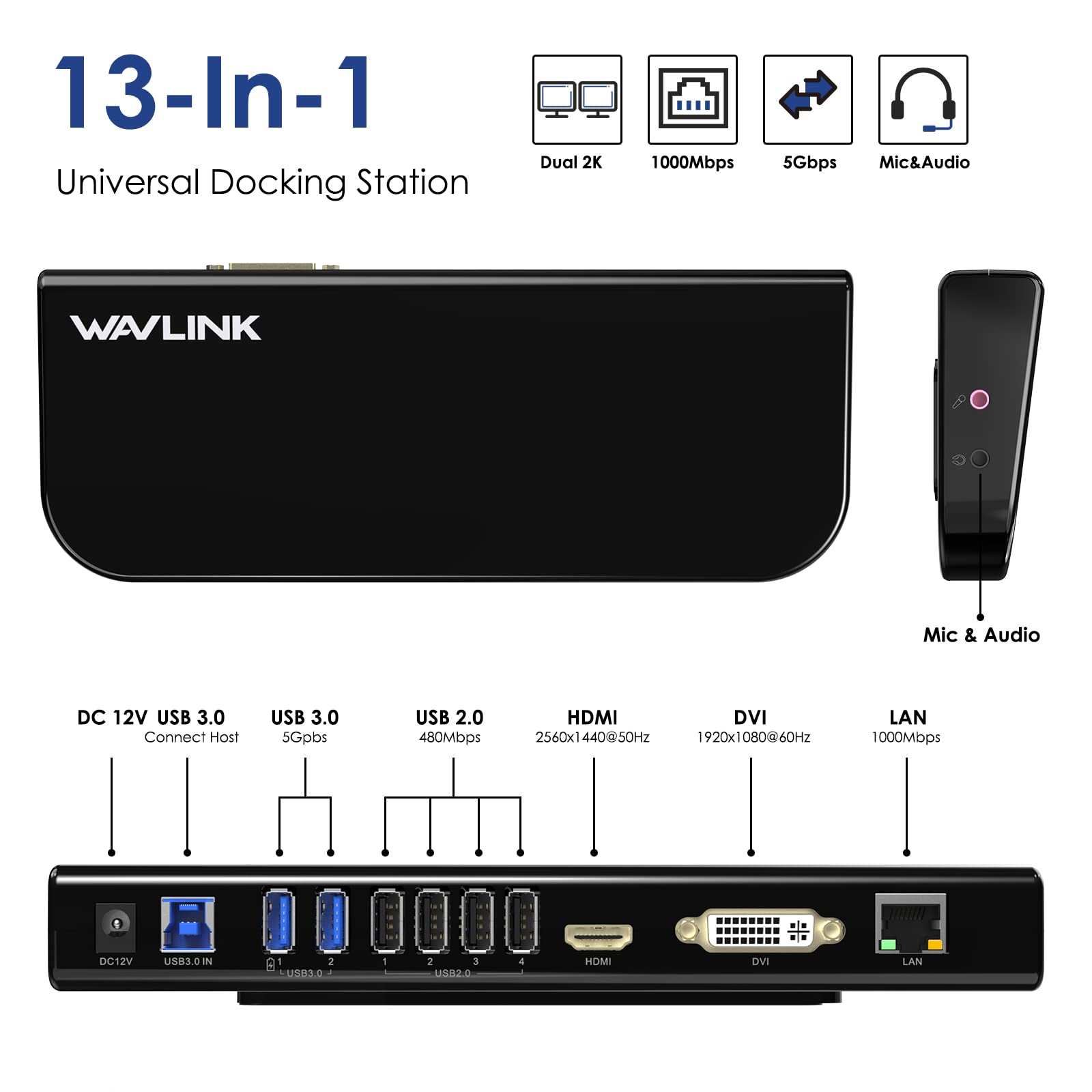Foto 3 pulgar | Venta Internacional - Estación De Acoplamiento Wavlink Usb Para Portátil Con Dos Monitores Hdmi Mac/wi