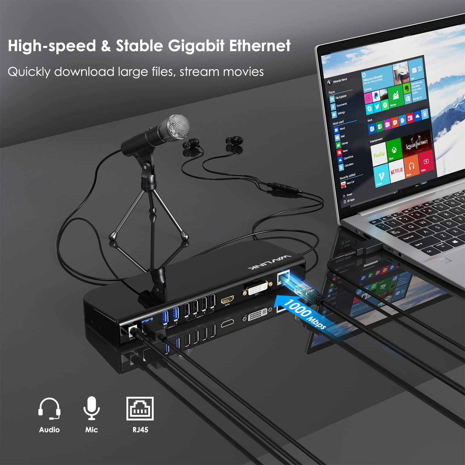 Foto 8 pulgar | Venta Internacional - Estación De Acoplamiento Wavlink Usb Para Portátil Con Dos Monitores Hdmi Mac/wi