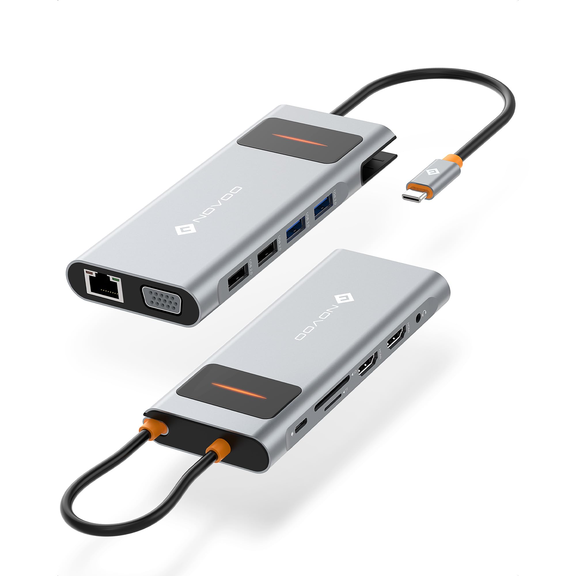 Estación De Acoplamiento Usb C Novoo Con Doble Monitor Hdmi 4k 12 En 1 - Venta Internacional.