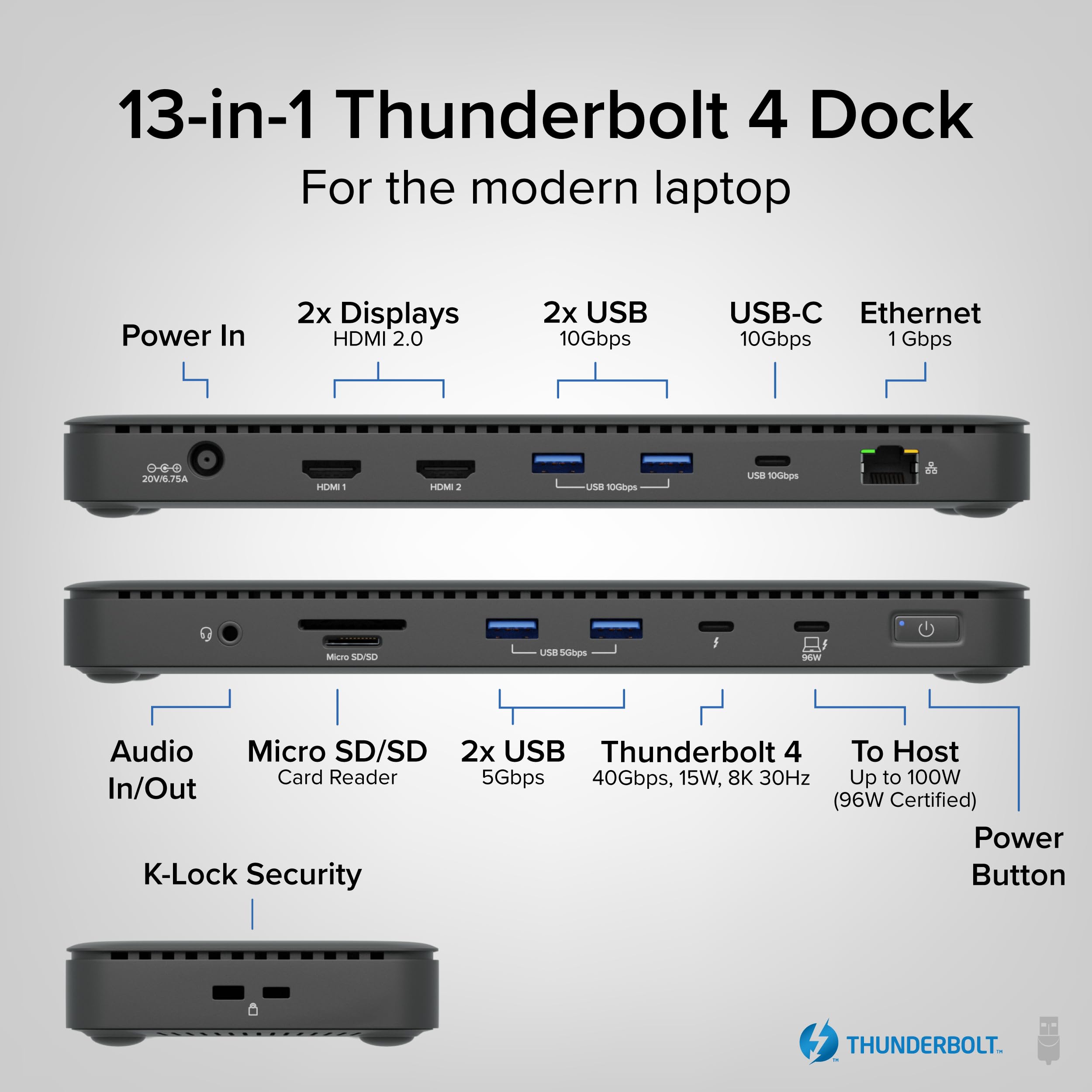 Foto 3 pulgar | Estación De Acoplamiento Thunderbolt 4 Tbt4-ud5 Con Carga De 100 W - Venta Internacional.