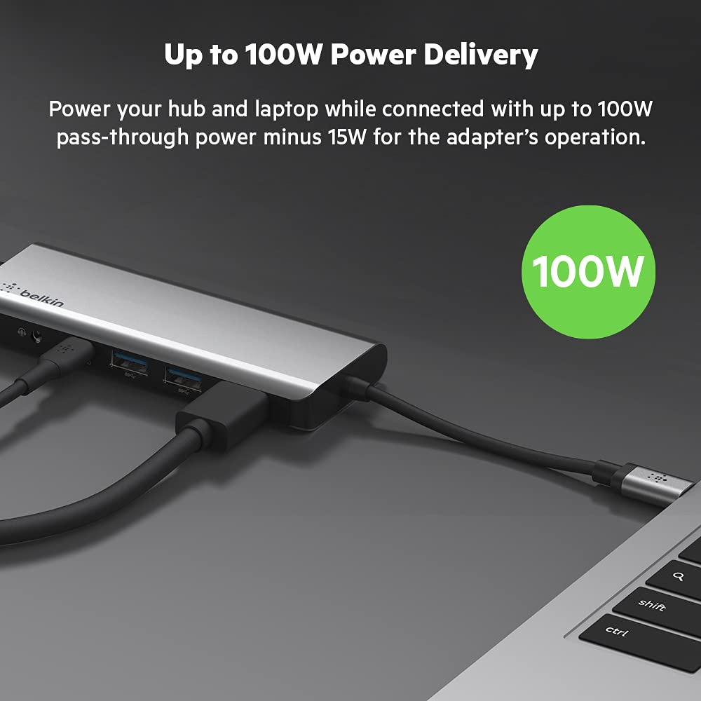 Foto 4 | Hub Usb-c Estación De Acoplamiento Multipuerto 7 En 1 Belkin De 85 W Pd - Venta Internacional.