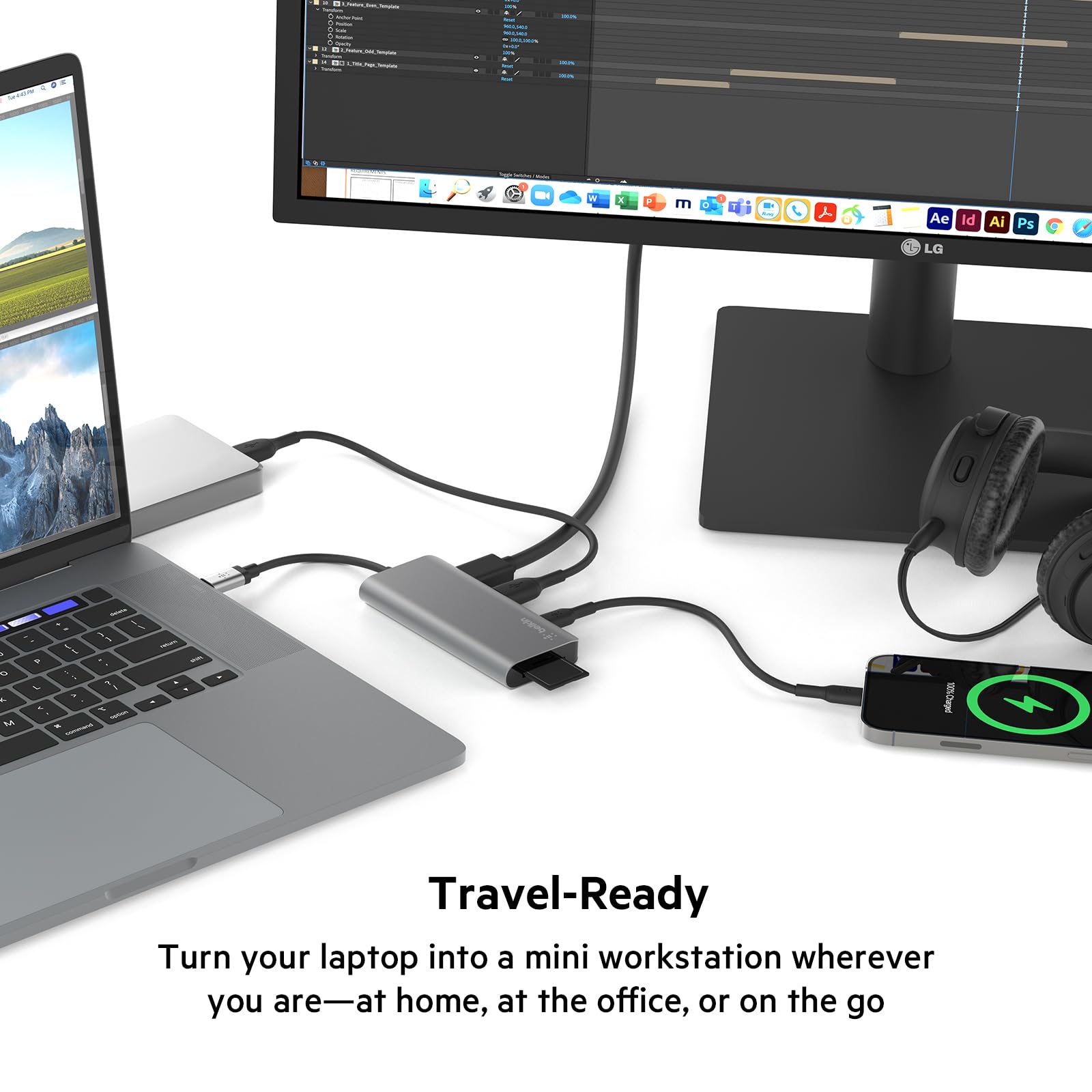 Foto 7 pulgar | Estación De Acoplamiento Multipuerto 5 En 1 Con Hub Usb-c De Belkin Con Hdmi 4k - Venta Internacional.