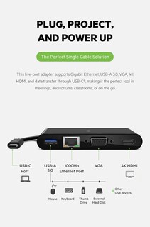 Foto 2 | Estación De Acoplamiento Multipuerto 5 En 1 De Belkin Con Hub Usb C De 1000 W - Venta Internacional.