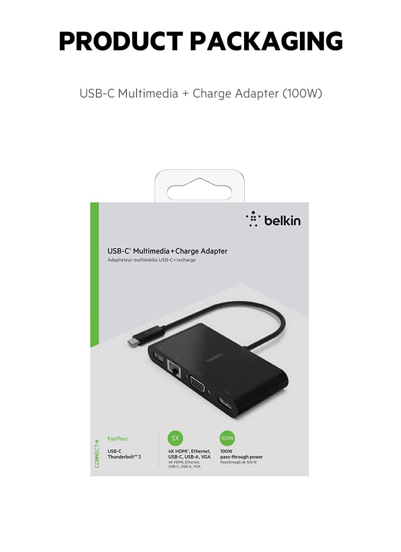 Foto 7 pulgar | Estación De Acoplamiento Multipuerto 5 En 1 De Belkin Con Hub Usb C De 1000 W - Venta Internacional.