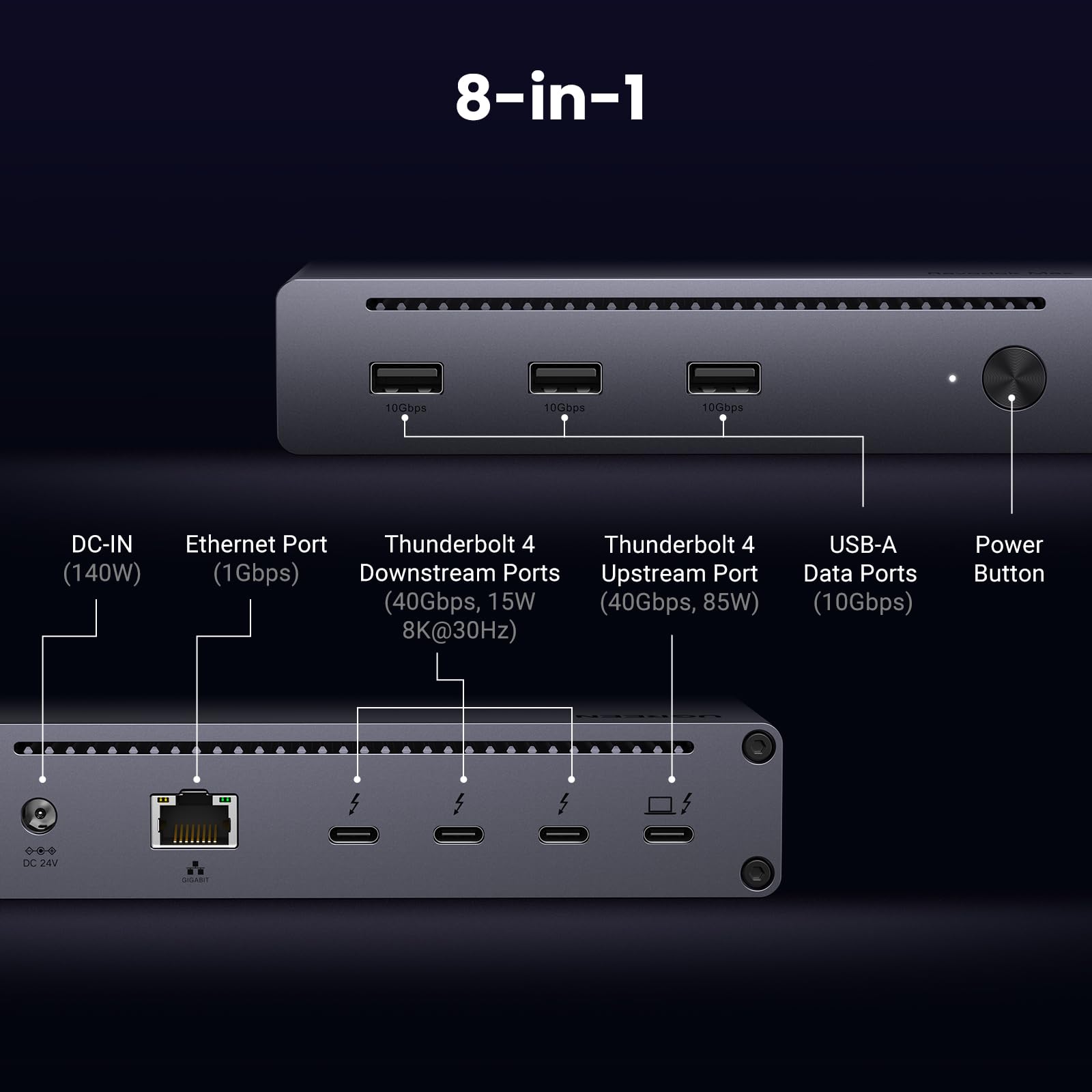 Foto 3 pulgar | Base Thunderbolt 4 Ugreen Revodok Max 208 8 En 1 Para Macbook - Venta Internacional.