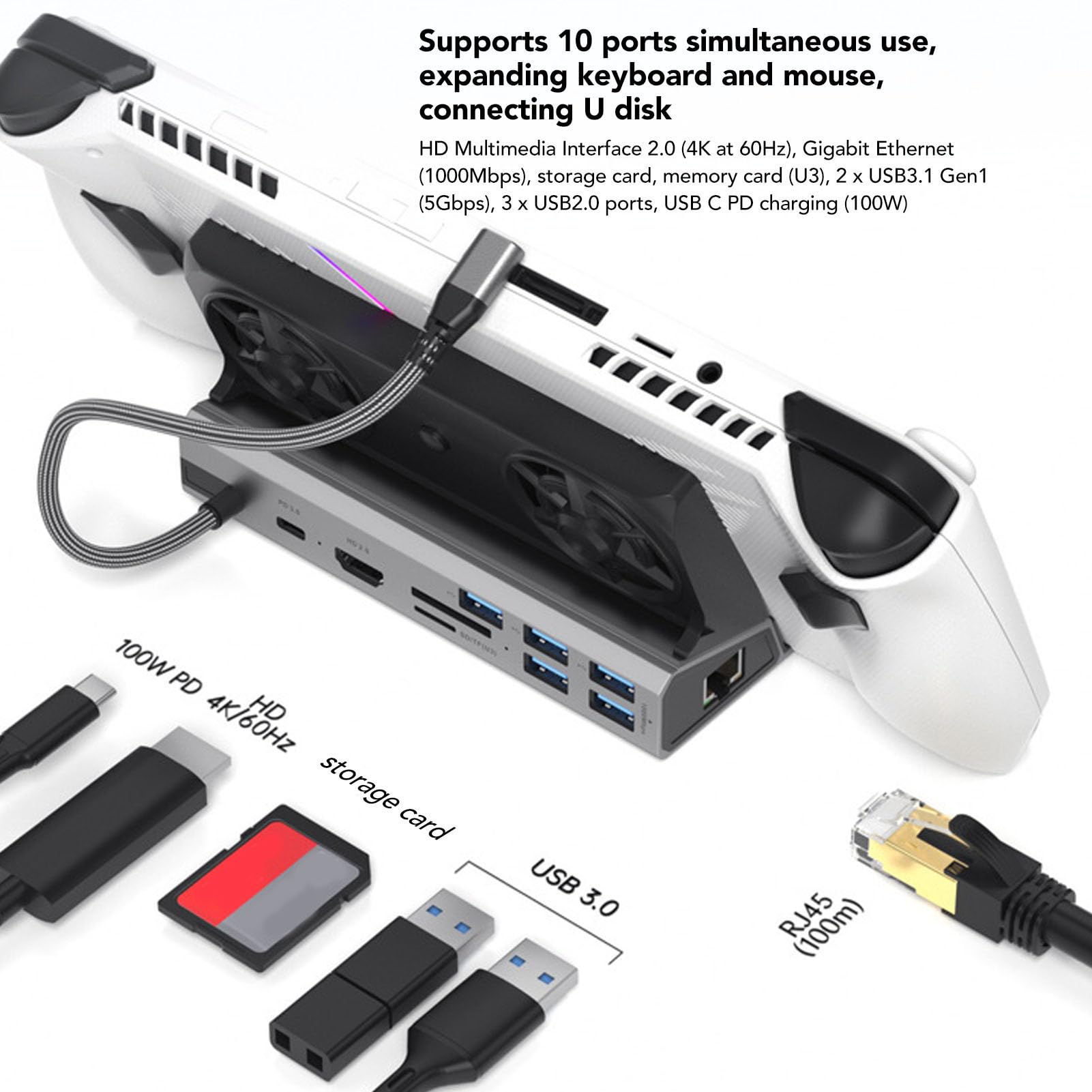 Foto 3 pulgar | Estación De Acoplamiento Serounder 10 En 1 Para Steam Deck Y Rog Ally - Venta Internacional.