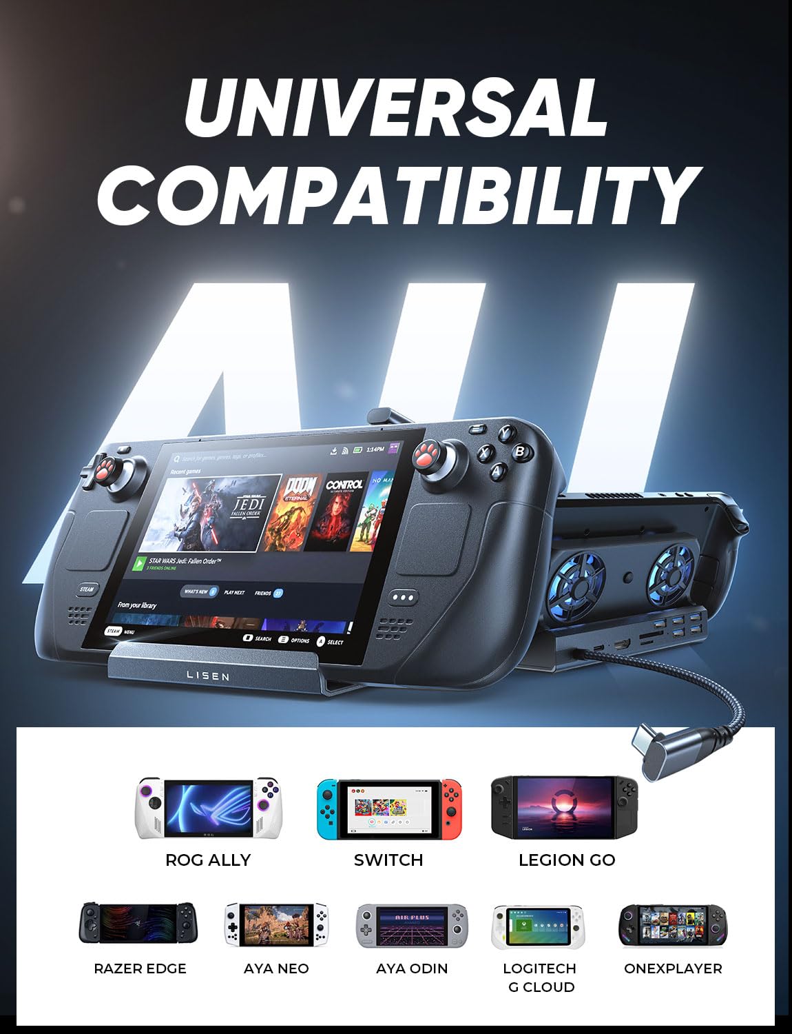 Foto 7 | Estación De Acoplamiento Lisen 13 En 1 Para Steam Deck Oled&rog Ally - Venta Internacional.