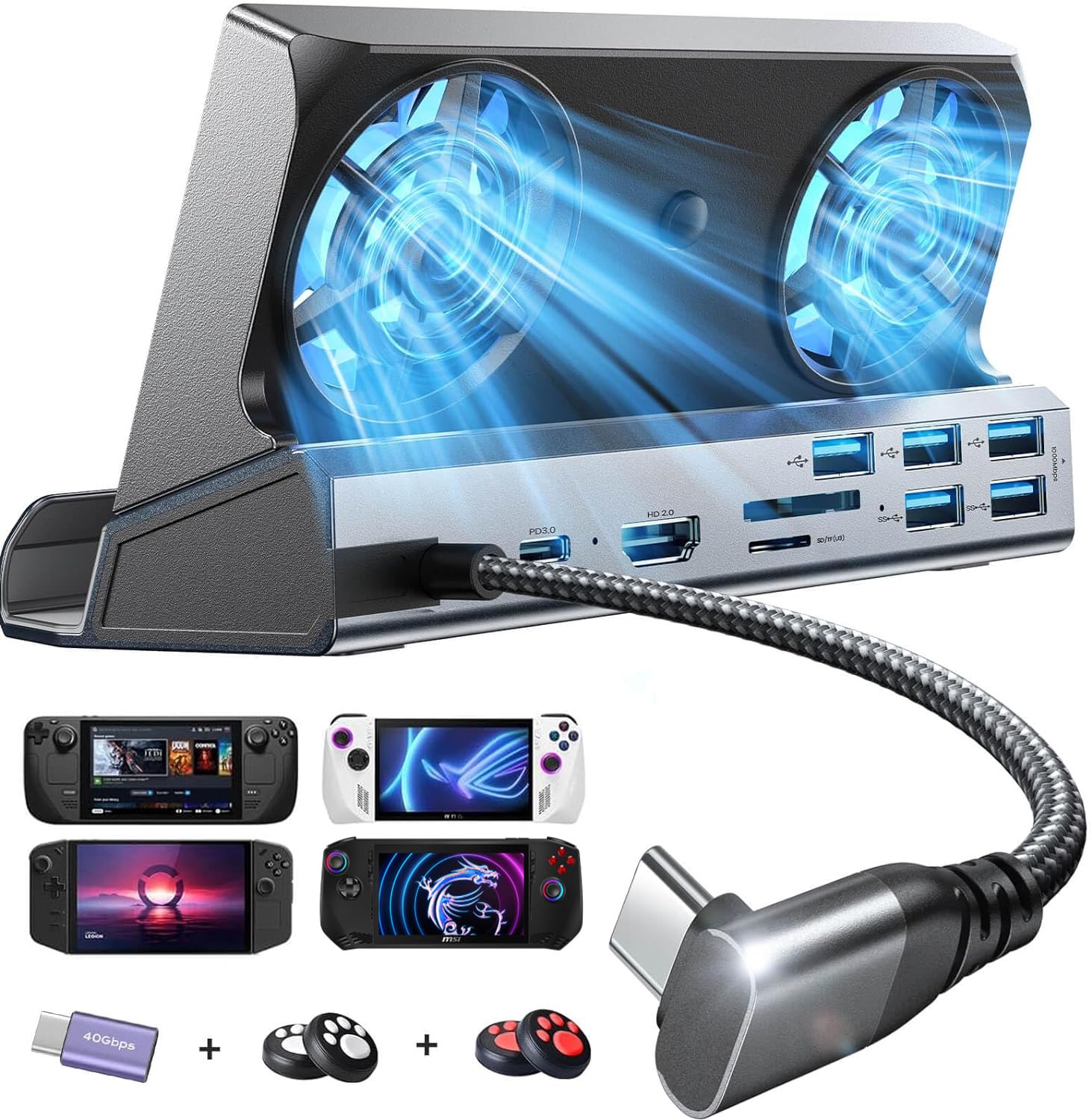 Estación De Acoplamiento Lisen 13 En 1 Para Steam Deck Oled Y Rog Ally Y Legion Go - Venta Internacional.