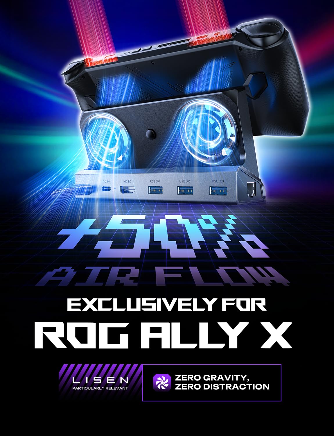 Foto 3 pulgar | Estación De Acoplamiento Lisen Para Asus Rog Ally X, Steam Deck Y Lenovo Legion Go Con Doble Ventilador - Venta I