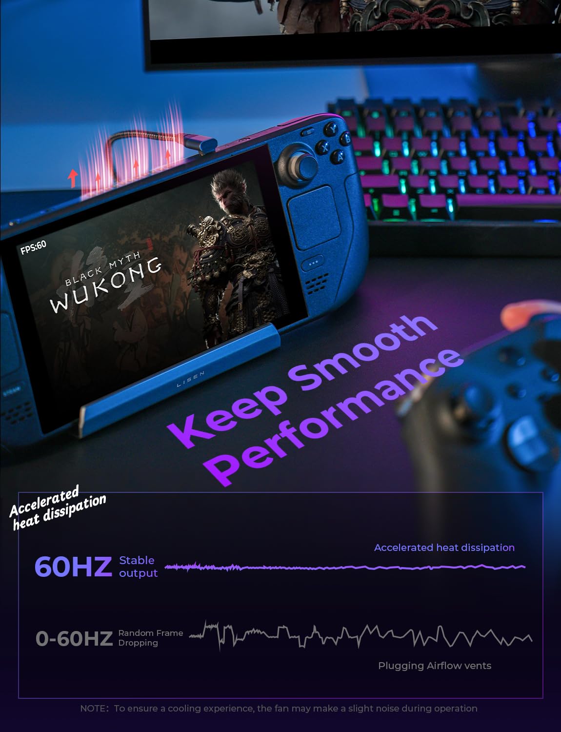 Foto 5 pulgar | Estación De Acoplamiento Lisen Para Asus Rog Ally X, Steam Deck Y Lenovo Legion Go Con Doble Ventilador - Venta I