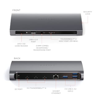 Foto 2 | Estación De Acoplamiento Satechi Thunderbolt 4 12 En 1 Usb-c Hub 96 W - Venta Internacional.
