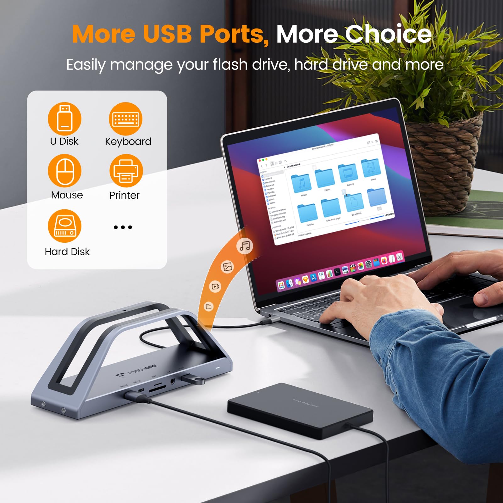 Foto 6 pulgar | Estación De Acoplamiento Tobenone Tobenone Monitor Dual 4k Usb-c - Venta Internacional.