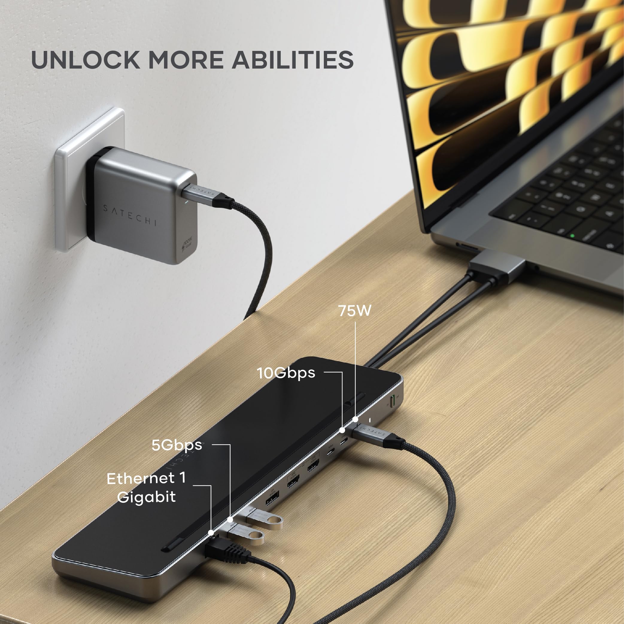 Foto 7 pulgar | Estación de Acoplamiento Satechi Dual USB-C con Dual 4K HDMI 75w PD - Venta Internacional