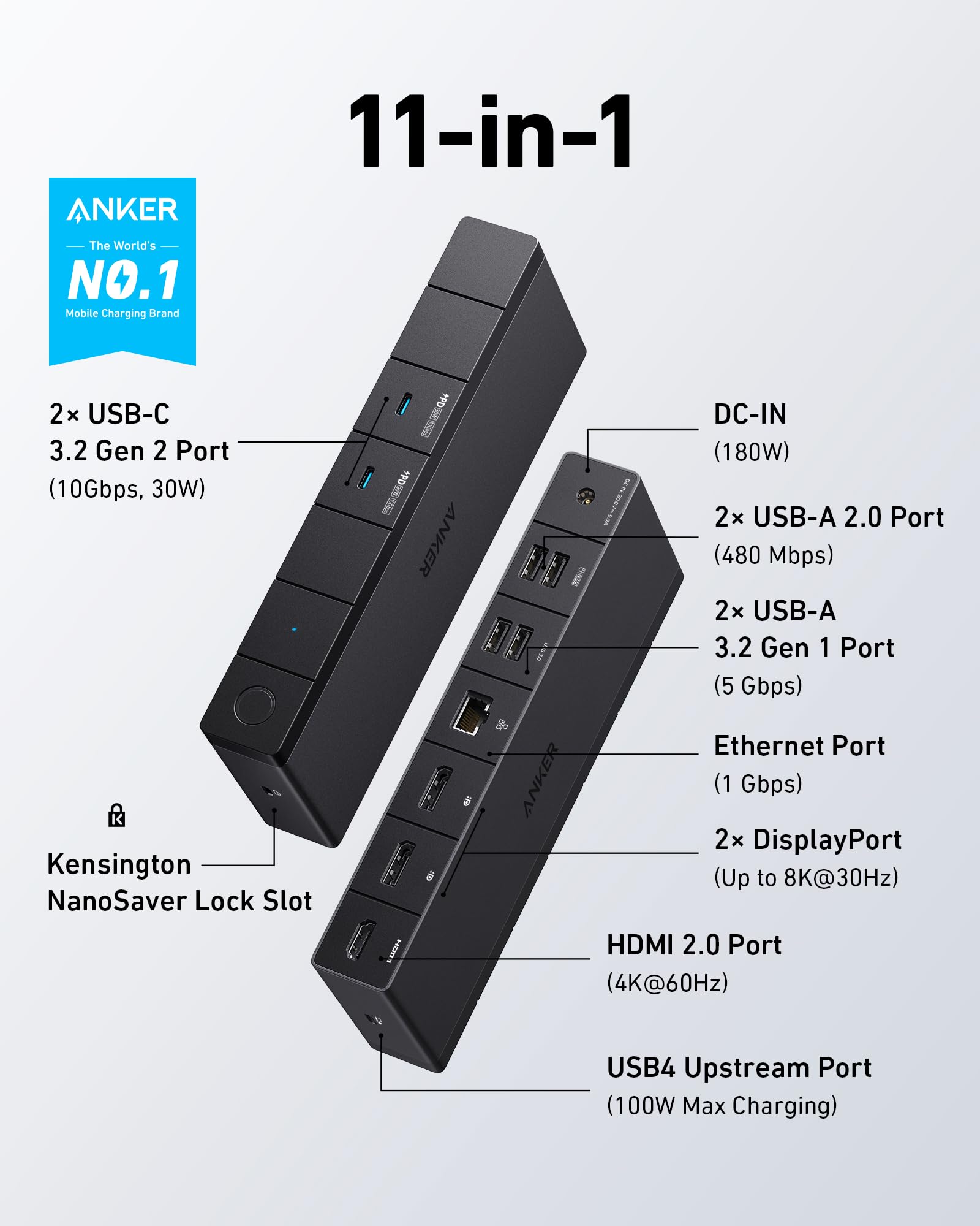 Foto 3 pulgar | Estación De Acoplamiento Anker 568 Usb-c (11 En 1, Usb4) 100 W Gris - Venta Internacional.