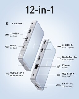 Foto 2 | Hub Usb-c Anker 575 12 En 1 Con Doble Hdmi, Dp Y Ethernet De 10 Gbps - Venta Internacional.