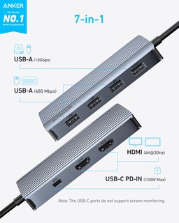Foto 2 | Hub Usb-c Anker 7 En 1 Con Doble Monitor Hdmi Para Macbook Air/pro De 100 W - Venta Internacional.