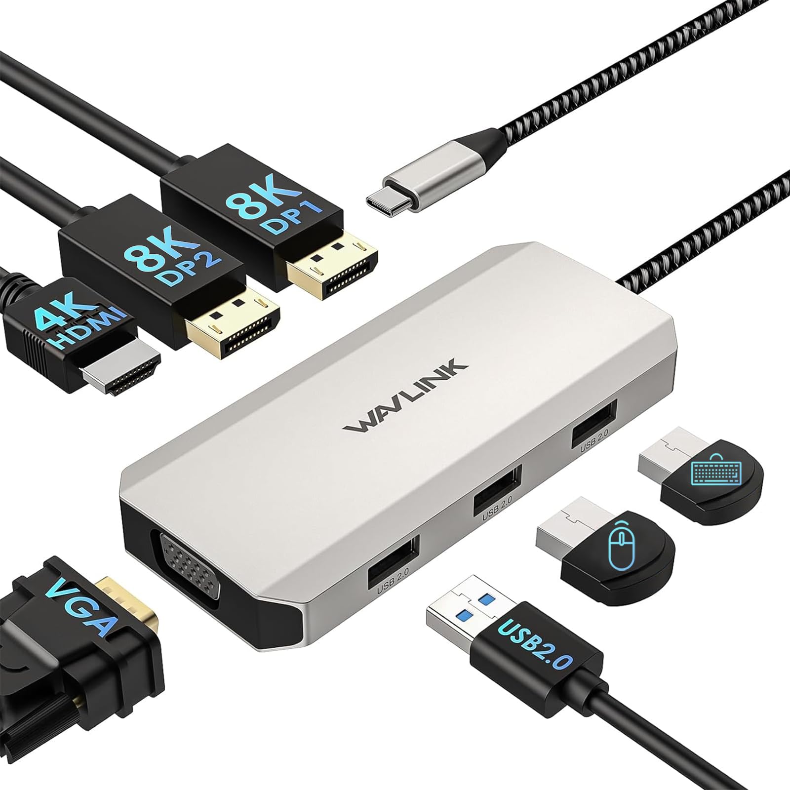 Foto 2 pulgar | Estación De Acoplamiento Wavlink Usb C Dual Dp Hdmi Vga Windows - Venta Internacional.