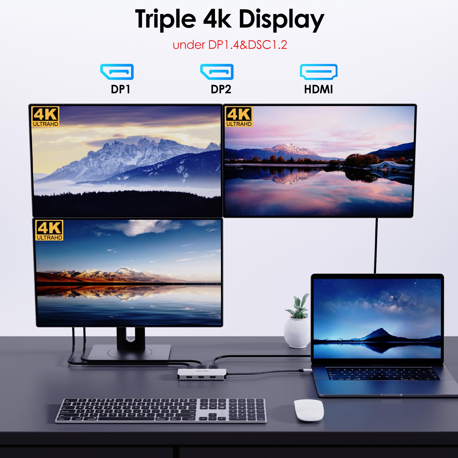 Foto 6 pulgar | Estación De Acoplamiento Wavlink Usb C Dual Dp Hdmi Vga Windows - Venta Internacional.