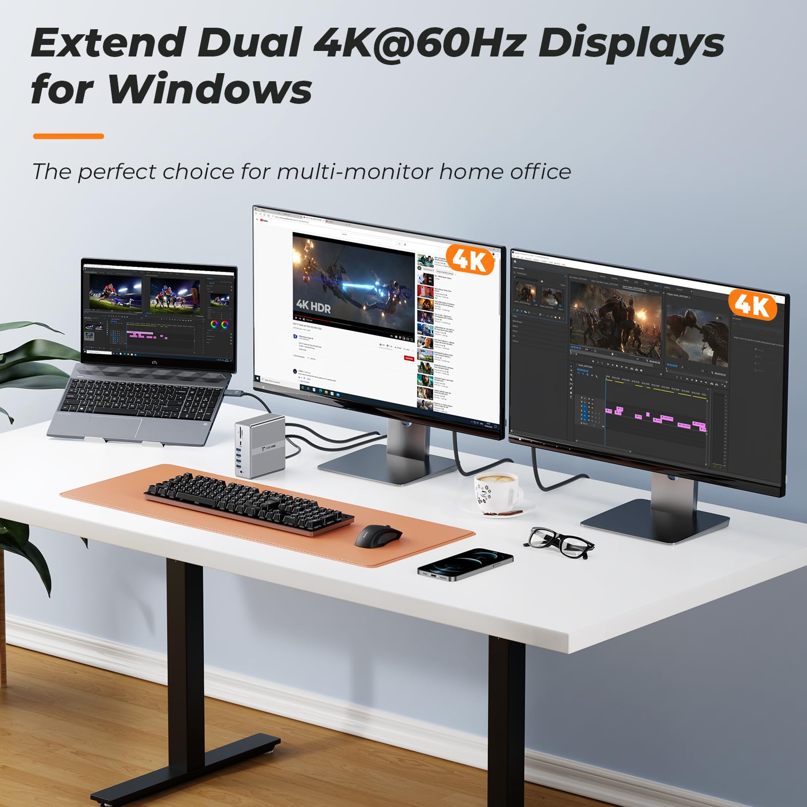 Foto 5 pulgar | Estación De Acoplamiento Tobenone Para Doble Monitor 4k @60hz Usb-c 65w Pd - Venta Internacional.