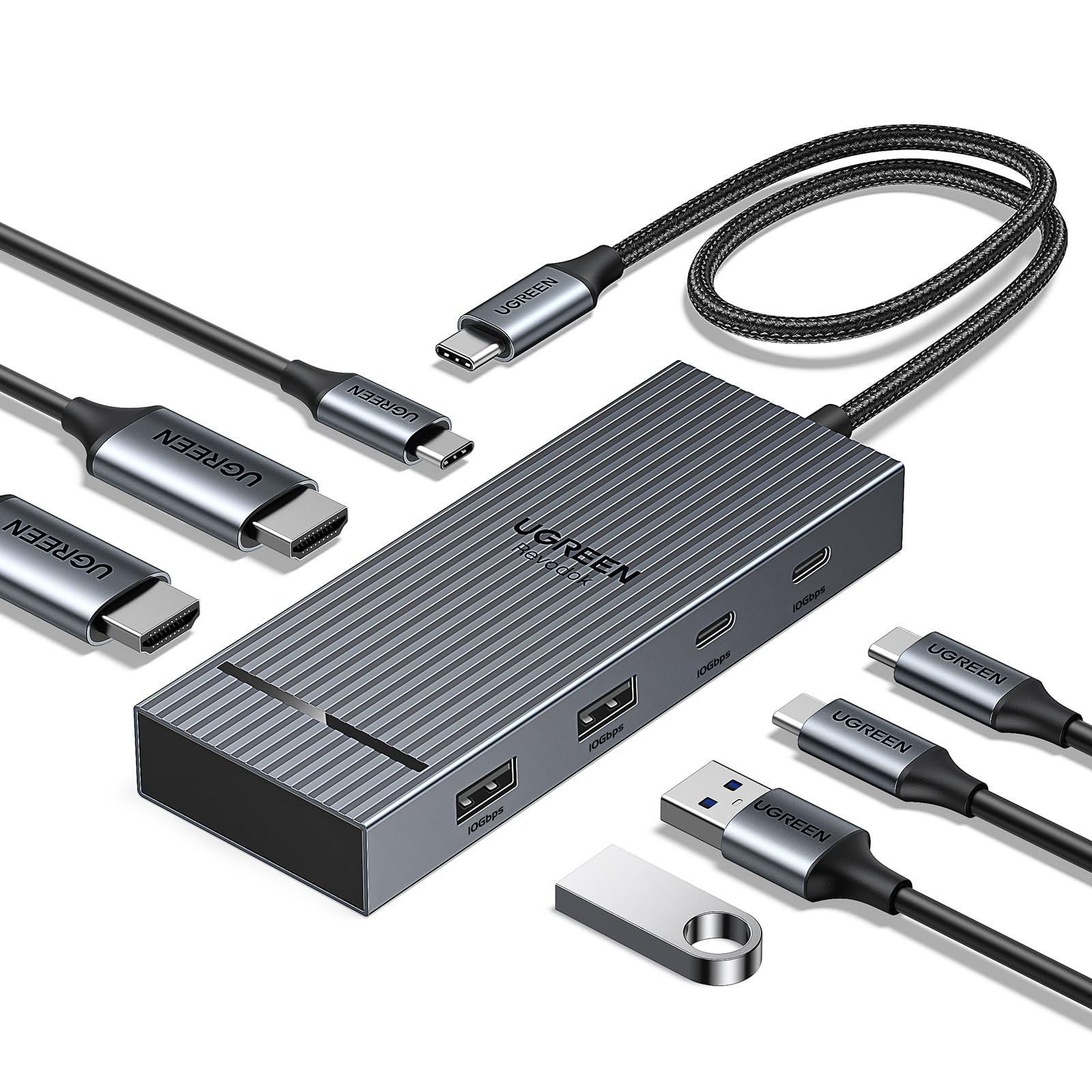 Foto 2 pulgar | Estación De Acoplamiento Usb C Ugreen Revodok Pro 7 En 1 Dual 4k Hdmi - Venta Internacional.