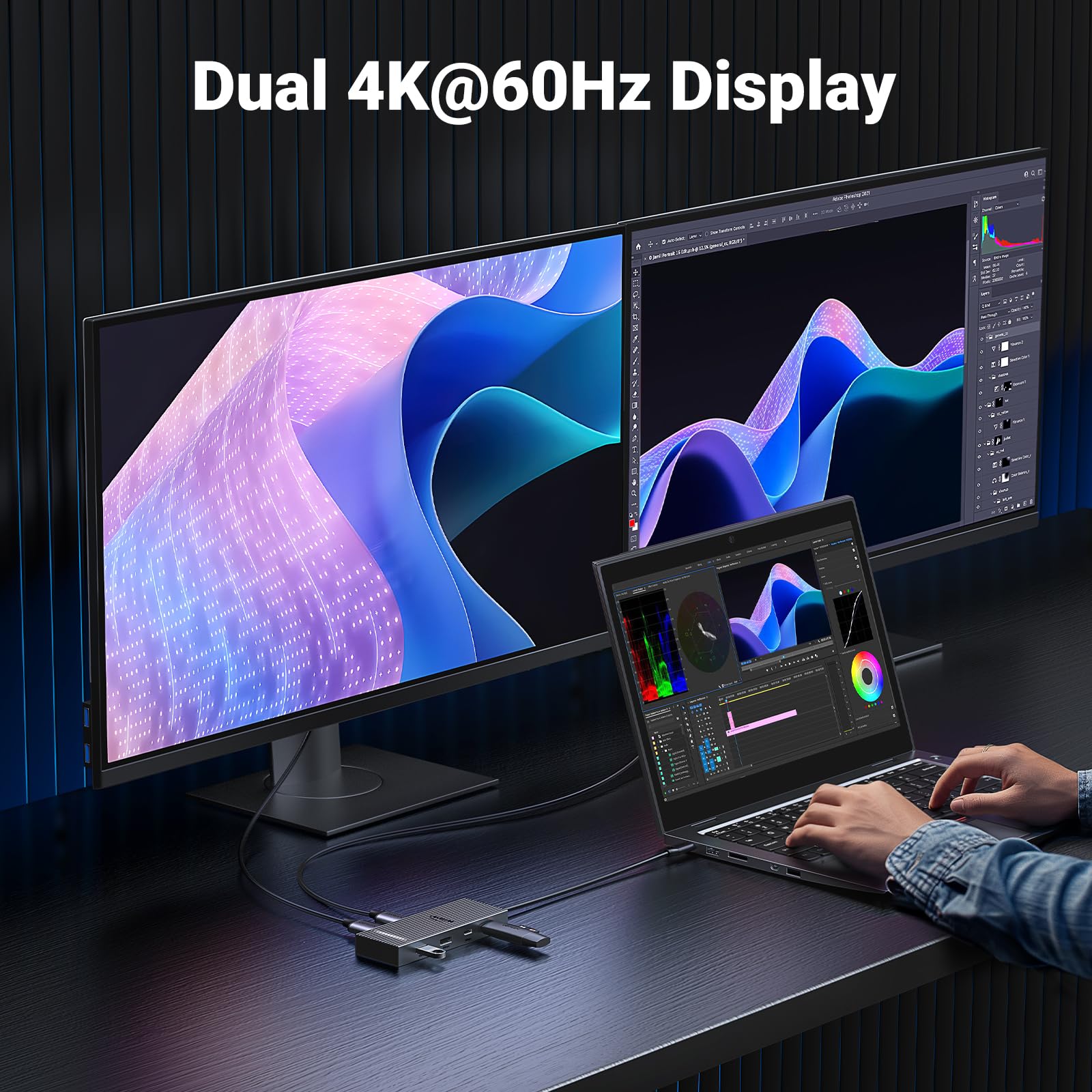 Foto 4 pulgar | Estación De Acoplamiento Usb C Ugreen Revodok Pro 7 En 1 Dual 4k Hdmi - Venta Internacional.