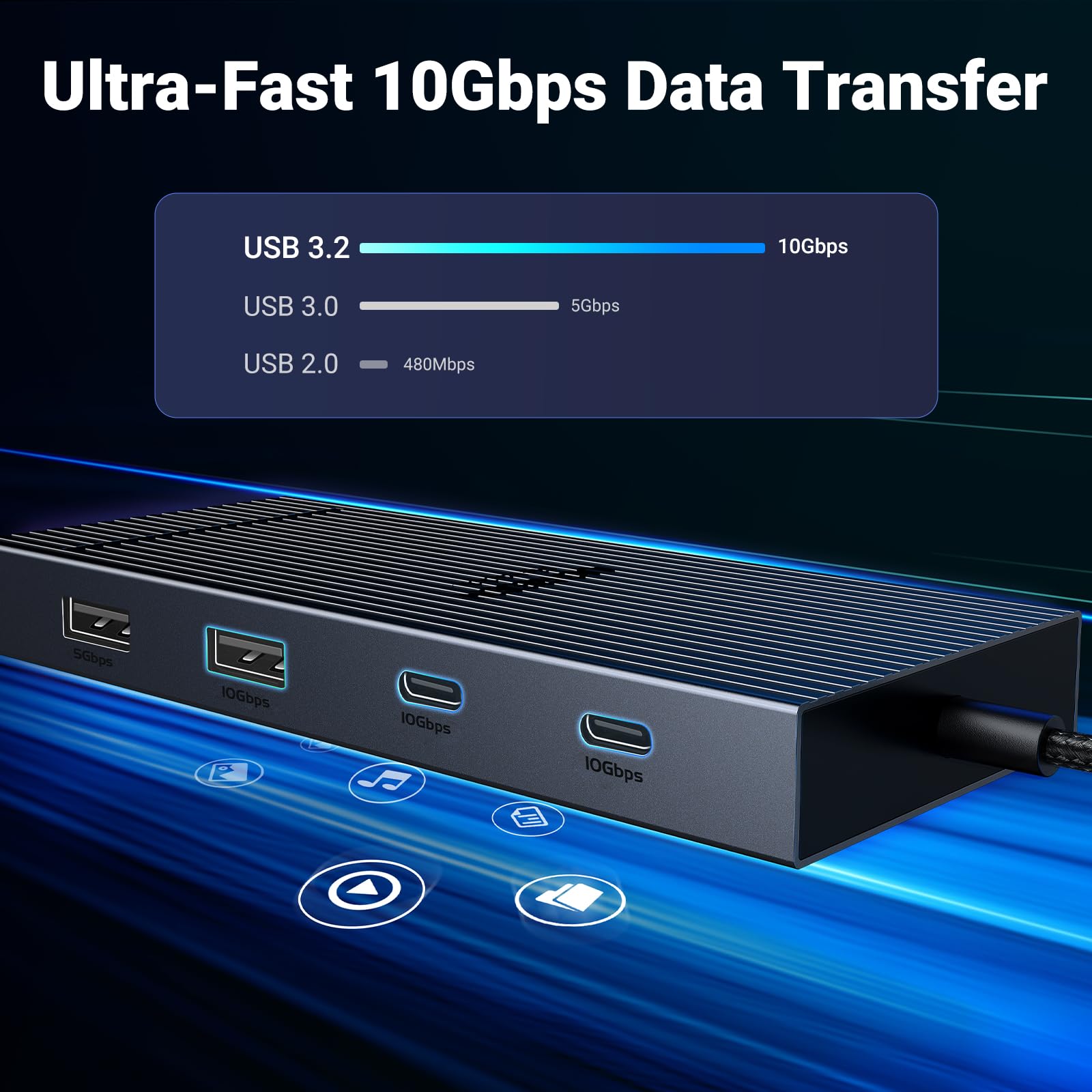 Foto 6 pulgar | Estación De Acoplamiento Usb C Ugreen Revodok Pro 10 En 1 Dual 4k @60hz - Venta Internacional.